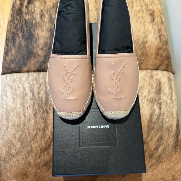 Saint Laurent Nude Leather Espadrilles - Picture 1 of 4